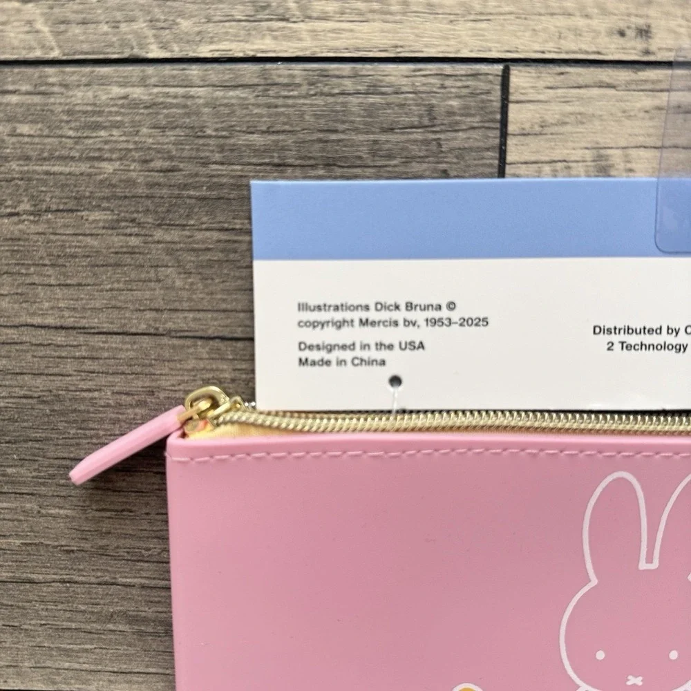 MIFFY‎ Bunny w/ Ducks Pastel Pink Silicone Pencil Pouch 8.75